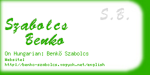 szabolcs benko business card