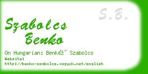 szabolcs benko business card